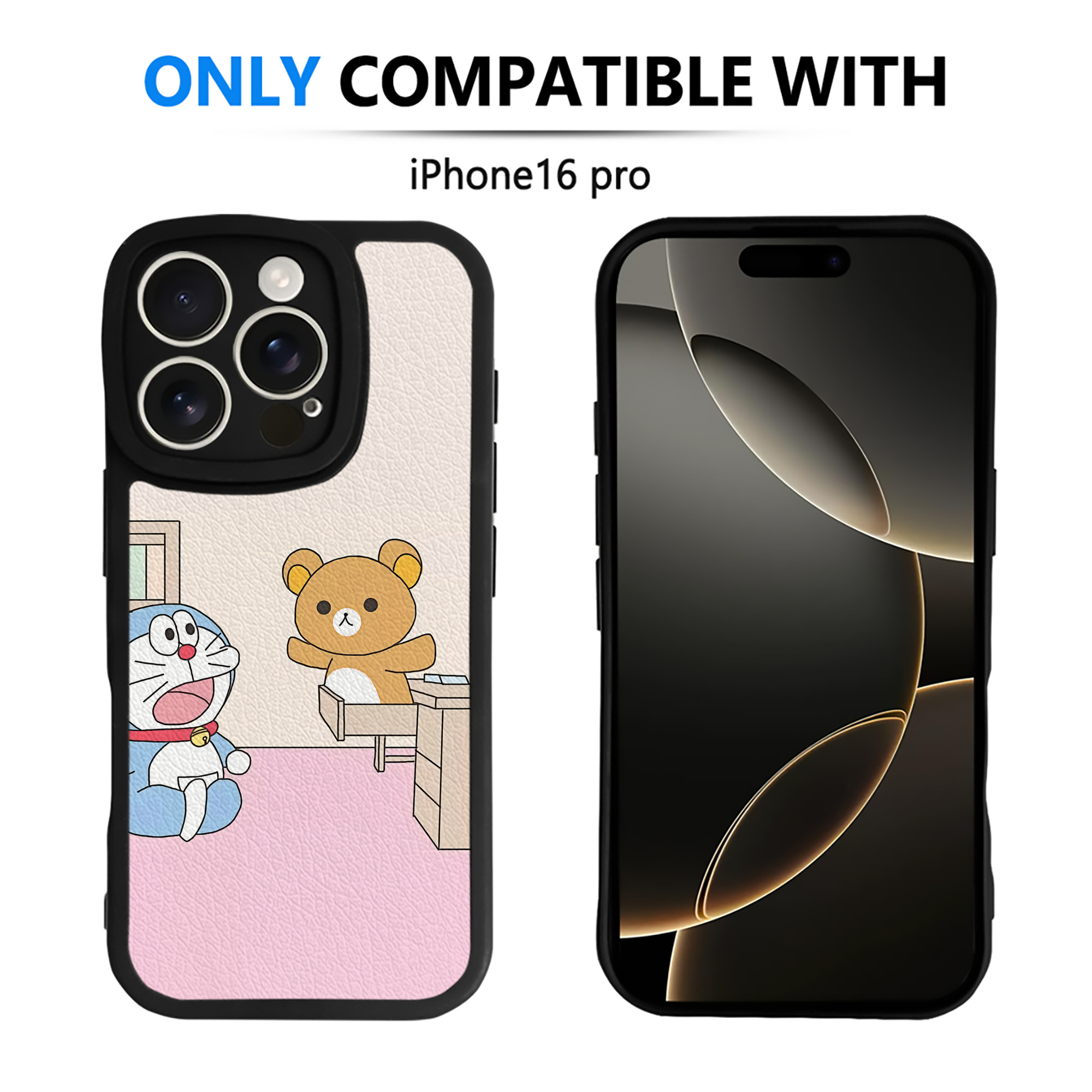 （画像用） ドラえもん Doraemon 【iPhone 16シリーズ対応】シリコンスマホケース（レザー調） 材質：シリコン